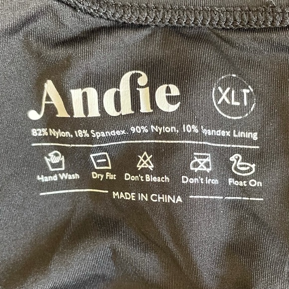 Andie Ibiza Black One Piece V Neck Swimsuit Bathing Suit - Picture 2 of 5